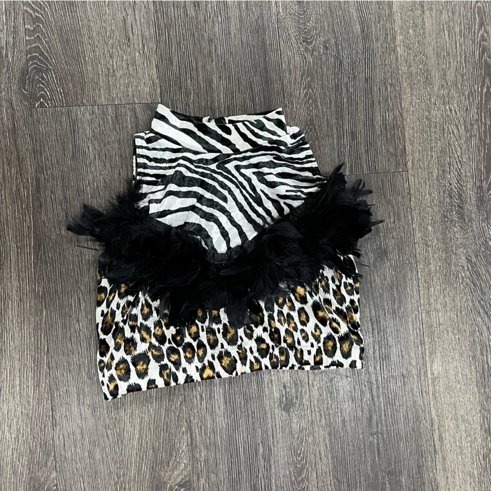 Creations by Cicci adult medium cheetah zebra leopard print crop top